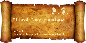 Milovánov Hermiusz névjegykártya